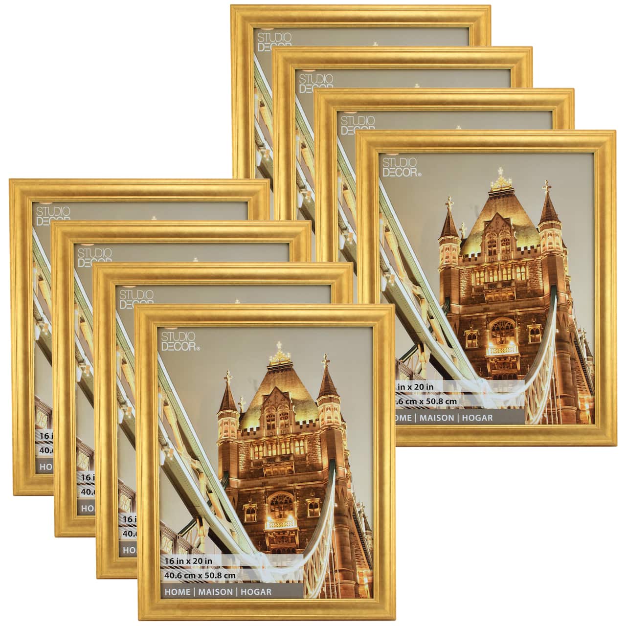 8 Pack: Vintage Gold 16" x 20" Frame, Home Collection By Studio Décor®